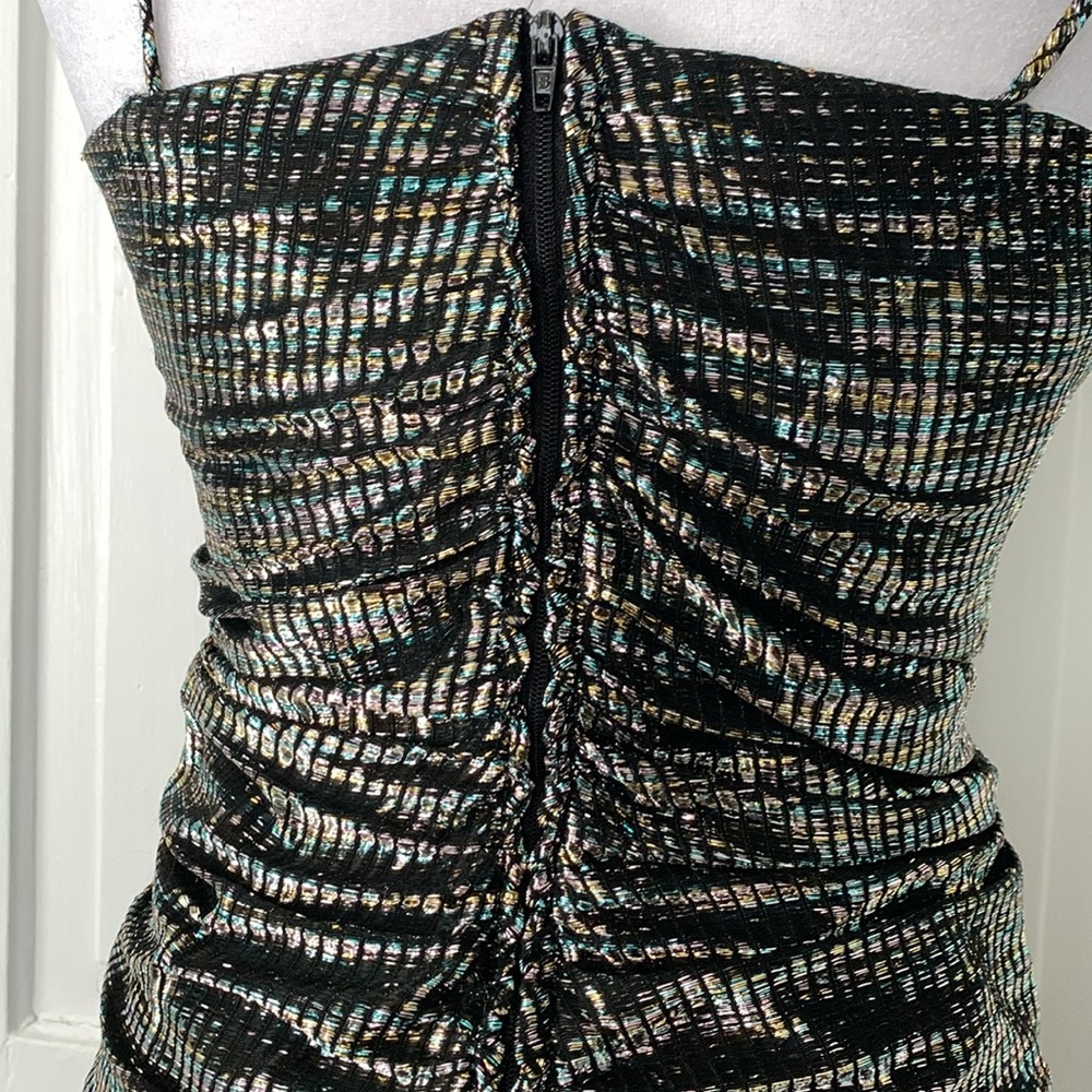 VINTAGE RUCHED SHIMMERY DANCE PARTY MERMAID DRESS - Picture 9 of 15